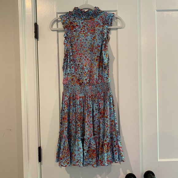 Poupette St. Barth Clara Tiered Tie Neck Dress - Picture 5 of 11